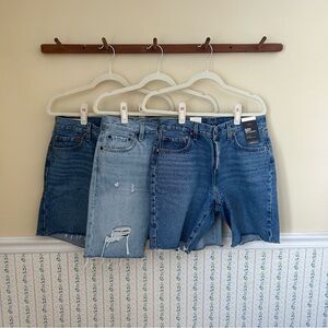 BUNDLE OF 3 BRAND NEW Levi’s Midi Jean Shorts